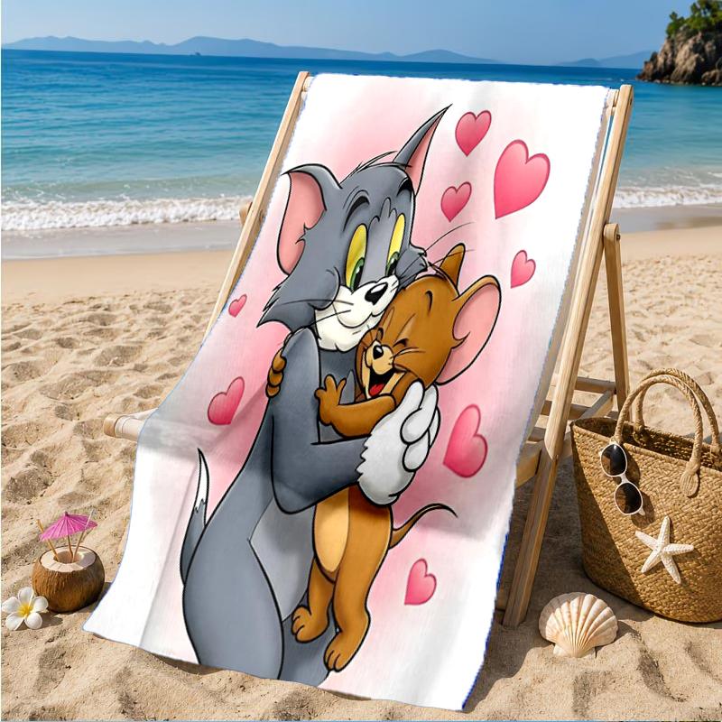 Cat And mouse Romance Beach Towel, Super Soft Microfiber, Perfect Gift for Her/Him, Birthday, for Pool, Beach, Travel, Decor Beach Party