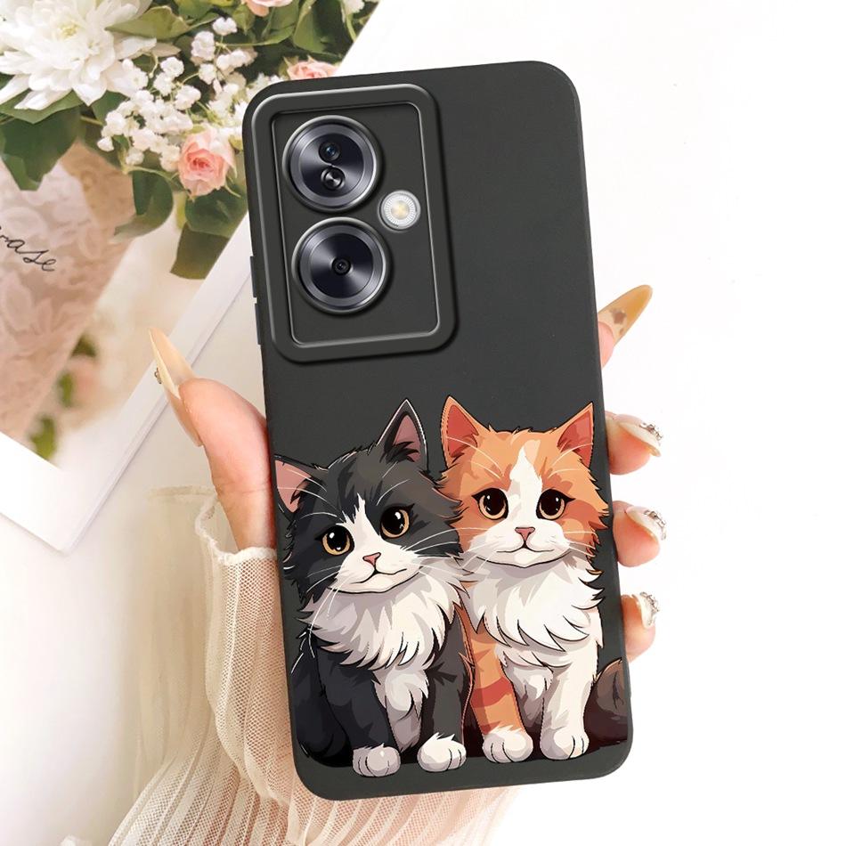 For OPPO A79 5G Cute Cat Flower Cartoon Phone Case For Oppo A79 CPH2553 CPH2557 Shockproof Soft Silicone Covers Bumper