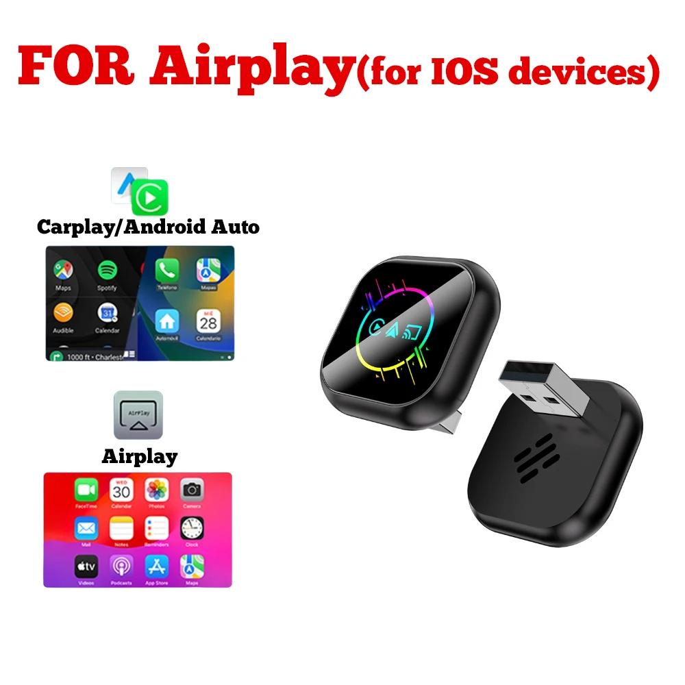 Q1AQ Kabelgebunden zu Drahtlos Carplay 3IN1 Auto KI Box WiFi Android Auto Adapter Airplay MirrorLink Smart Dongle Plug & Play