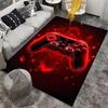 Gaming Controller Design Carpet with Red Digital Glow Pattern Suitable for Use As an Anti-slip for Living Room Bedroom Sofas