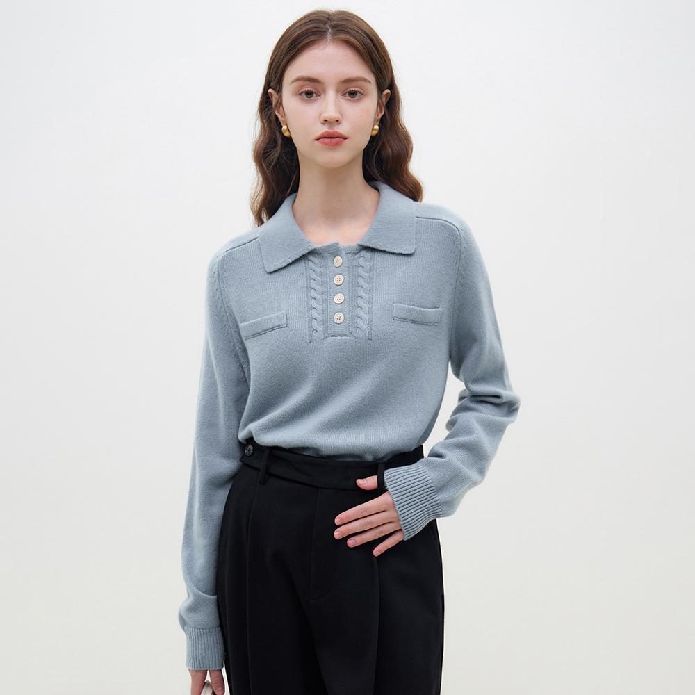 WEDNESDAY DELIGHT Wd_Collar Pullover Knit Sweater_2Color