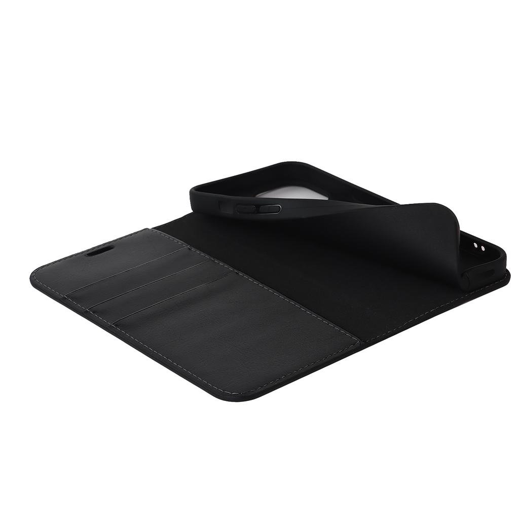 For iPhone 15 Plus Crazy Horse Texture Flip Stand Wallet Cover Genuine Cow Leather Phone Case