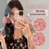 Caro Blumenstoff Rose Haarspange - Europäischer & Amerikanischer Stil Dutt-Accessoire