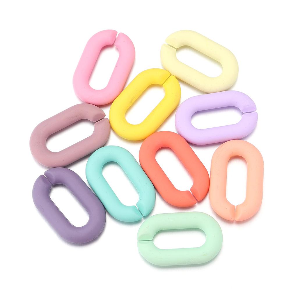 10pcs/lot Colorful Oval Acrylic Chain Clasps For Jewelry Making Findings DIY Earrings Bracelet Necklace Connector Accessories