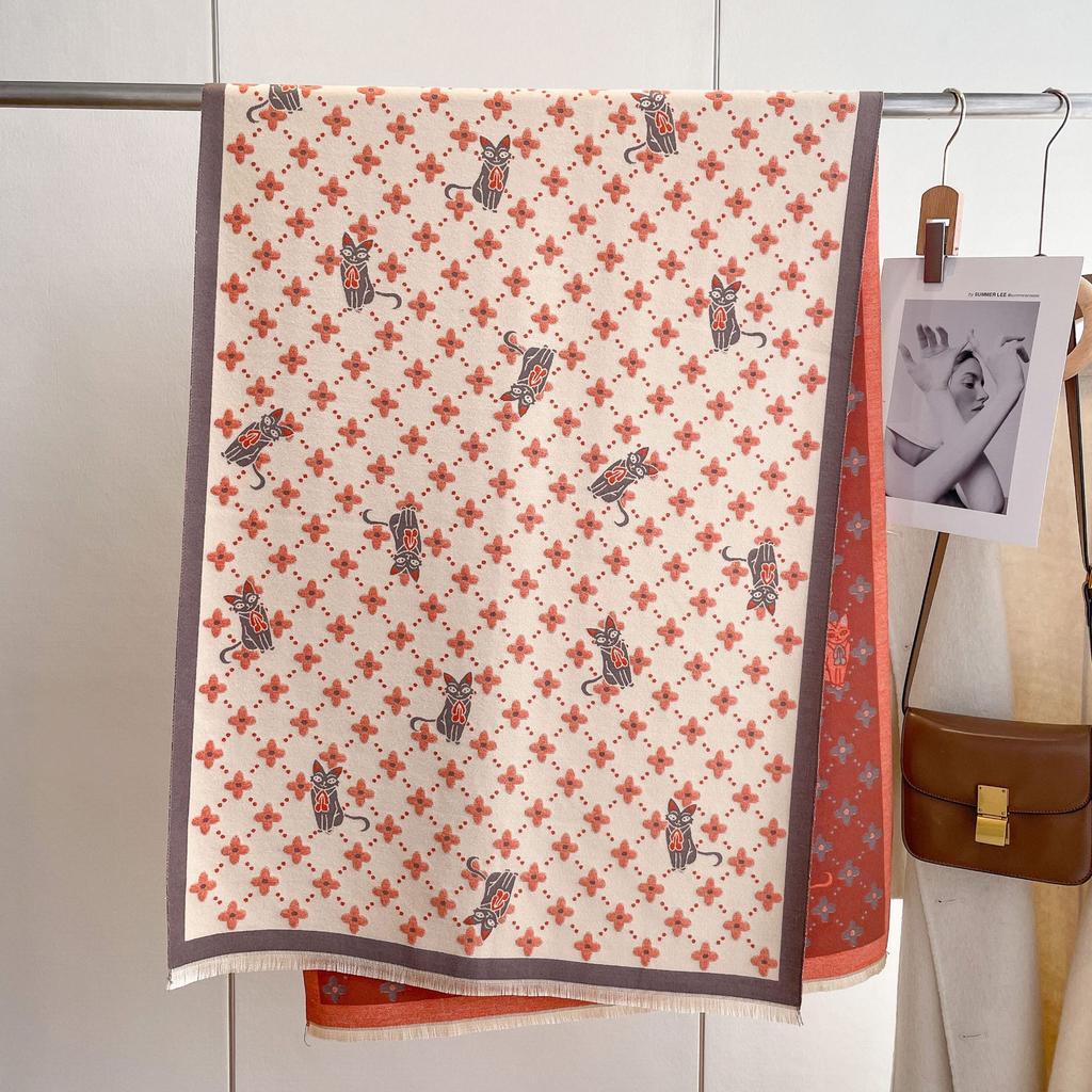 Șal decorativ versatil cu imprimeu pentru doamne de vară, Pătură de birou, Prosop lung față-verso, Eșarfă cu ciucuri, Pelerină