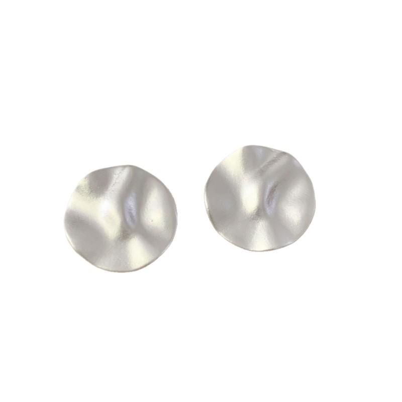 VENTFILLE925 Sterling Silver Studs Earrings For Women Round Matte Minimalist Ins Trend Office Jewelry Party Gift Dropshipping