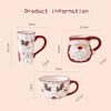 Christmas Ceramic Mug Mousse Coffee Cup Nordic Santa Claus Cartoon Pattern Home Breakfast Dessert Milk Mug for Kids Xmas Gift