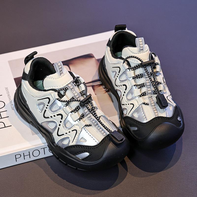 Children's Anti-Collision Sports Shoes, New Fall Model, Boys' Slip-On Color-Block Casual Shoes, Girls' Running Shoes
