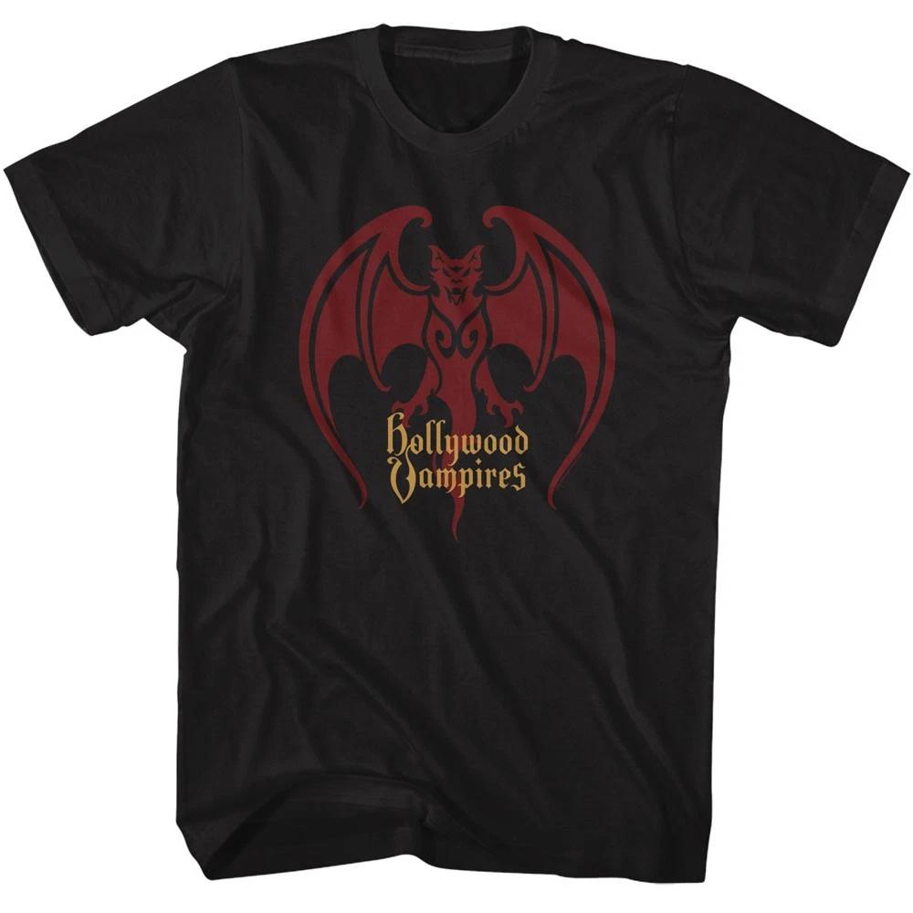 Hollywood Vampires Evil Looking Bat Logo Men s T shirt Rock Music Merch L