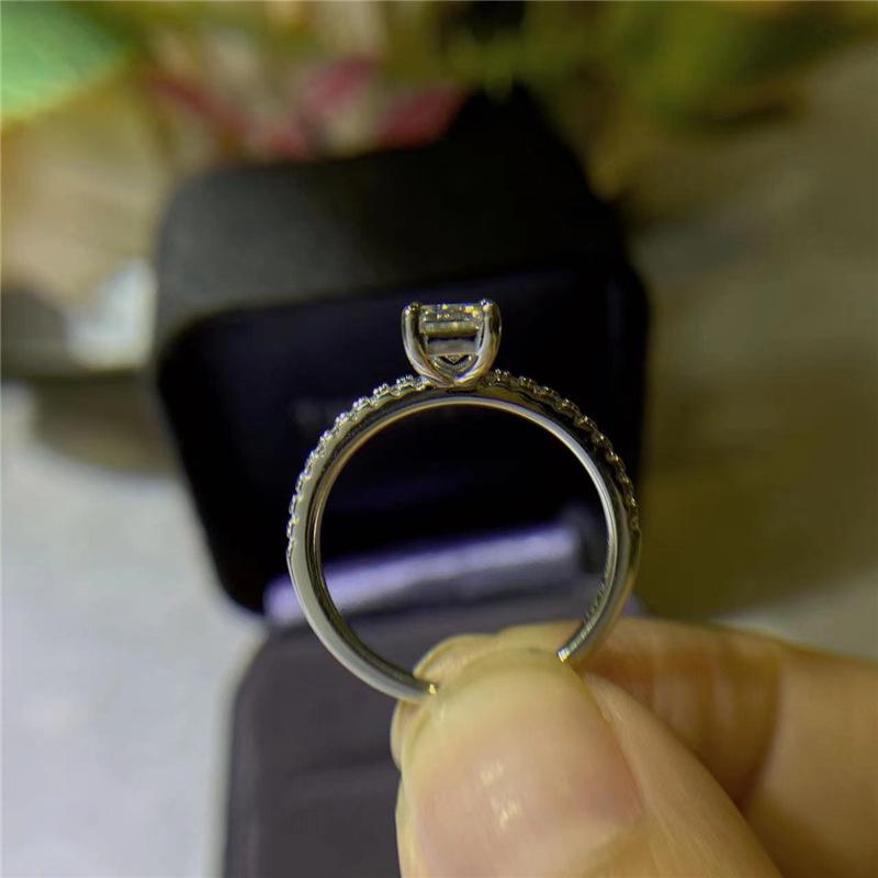 Emerald Cut D Color Moissanite Ring for Women - European American Fancy Design
