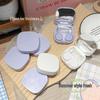 Portable Macaron-Style Contact Lens Case with Mirror - Ideal for Students & Travel