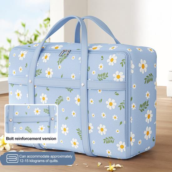 Yousheng Aufbewahrungstasche mit Zwei-Wege-Reißverschluss Extra Große Kapazität Staubdichter Organizer Blumenmuster Kleideraufbewahrungstasche