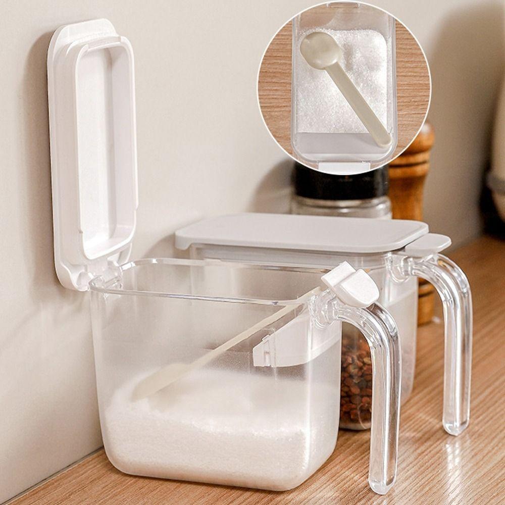 Plastic Sealed Seasoning Tank Japanese Style Condiment Storage Container Seasoning Box Salt