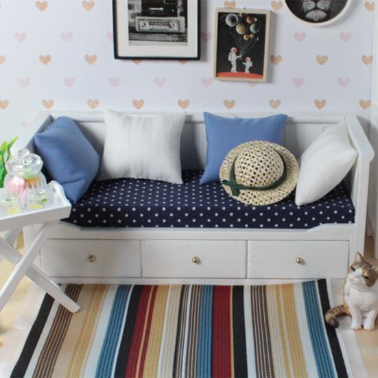 Puppenhaus Sofa Hohe Simulation DIY Dekoration Holz Puppenhaus Sofa Modell Spielzeug für Wohnzimmer Szene