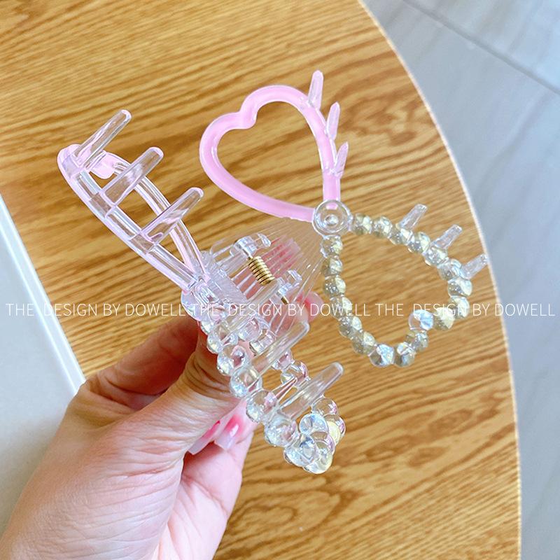 Elegant Fashion Korean Pearl Rhinestone Hair Clip For Women In Heart And Designs Bow