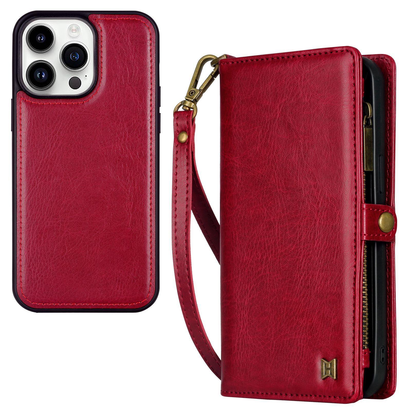 

Новый чехол для iPhone 14 Cross Border, кожаный чехол для iPhone 15, подходящий для iPhone 15 Plus, многофункциональный кошелек iPhone7-8Plus красный