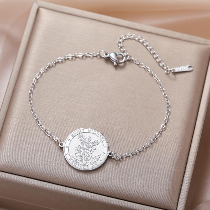 1 Stück Medaillon Armbänder Handgelenk Armband Erzengel Sankt Michael Armband Für Frauen Männer Talisman Vintage Schmuck Geschenke