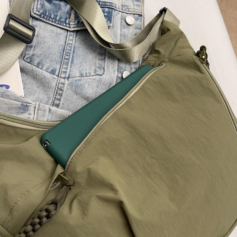 Hobo Bag Women's Crossbody Bag Large Capacity Shoulder Bag Solid Color Sports Bag