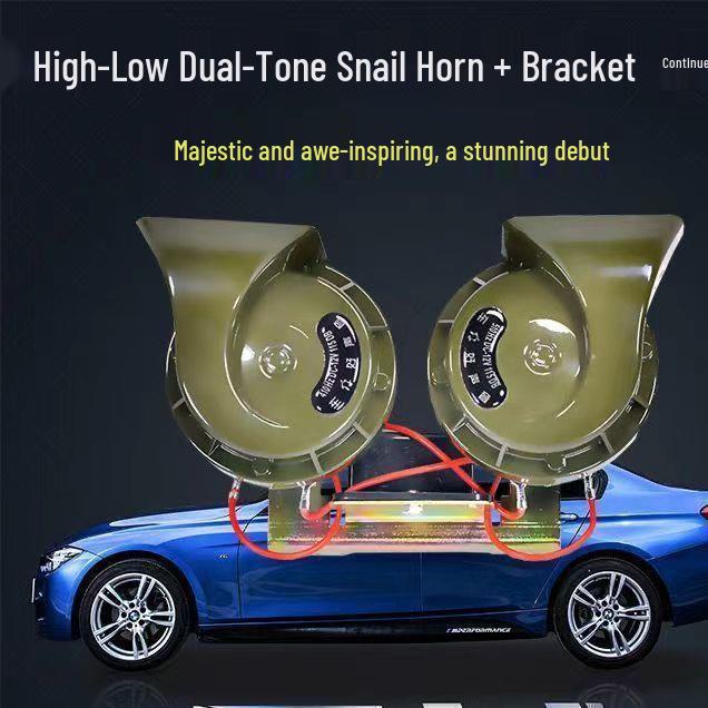 Universal Waterproof Super Loud Snail Horn for Cars, Motorcycles, and Trucks (12V/24V)
