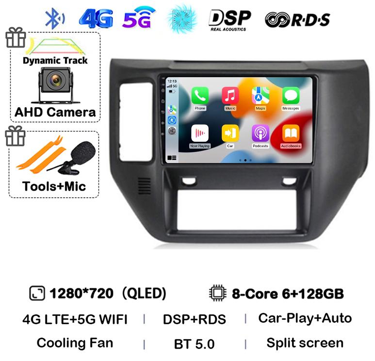 Android 14 Carplay Auto 4G WIFI Car Radio For Nissan Patrol V 5 Y61 2004 - 2011 Multimedia Video Player Navigation GPS Stereo BT