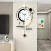 Large Modern Wall Clock Decorative for Living Room with Operated Non-Ticking Silent Metal Wall Clock In Black 10inch with Shelf