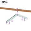 6Pcs Space Saving Foldable Travel Hangers Anti-Slip Clothing Storage Hangers  Wardrobe