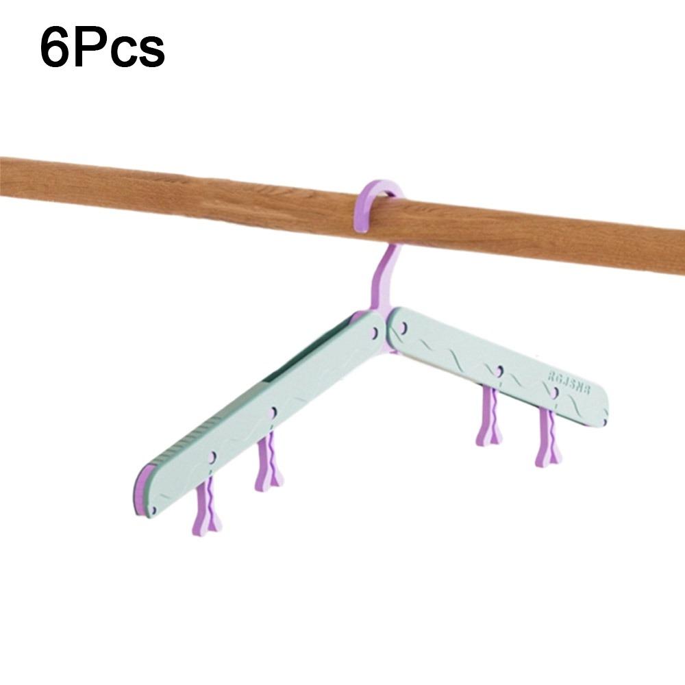 6Pcs Space Saving Foldable Travel Hangers Anti-Slip Clothing Storage Hangers  Wardrobe