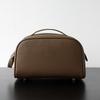 Genuine Leather Makeup Bag Women Portable Travel Toiletry Case Minimalist Chic Design With Chain Strap