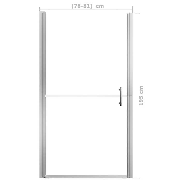 VidaXL Shower Door Shower Wall Shower Cabin Screen Partition Bathroom Home Interior Tempered Glass 81x195 146655