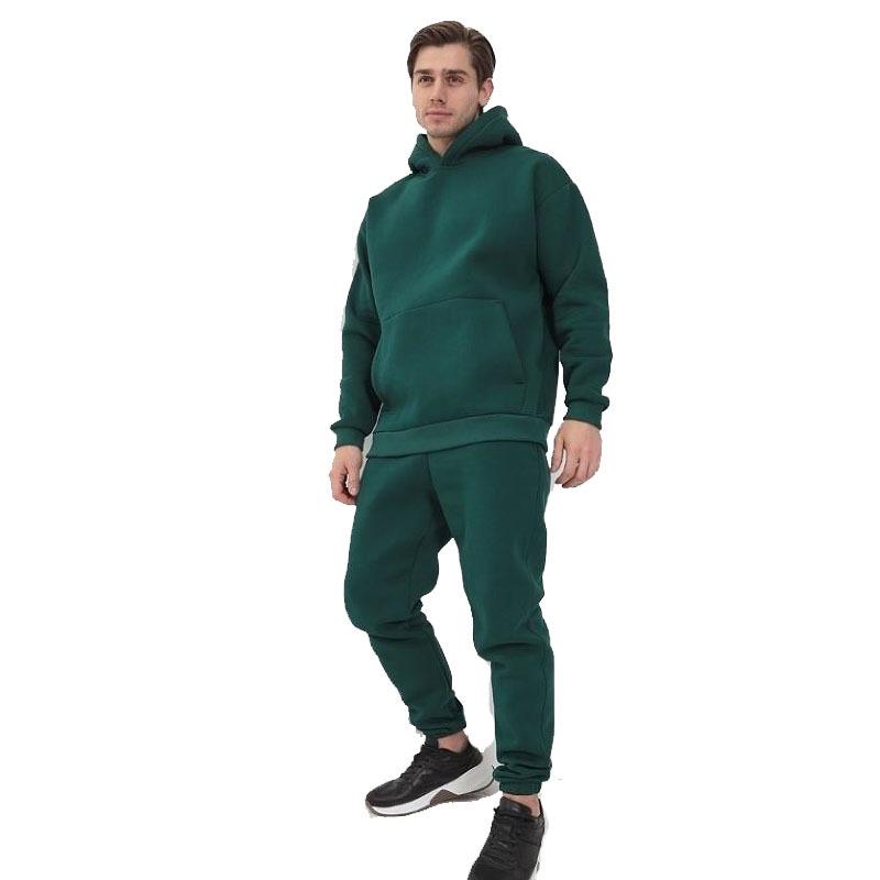 2022 Cross-Border Men's and Women's Solid Color Light Fleece Sports Hoodie Set