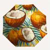 1pc Coconut Print Automatic Opening/Closing Folding Umbrella with 80 Ribs, Plastic Handle, Windproof Portable Sunshade Umbrella Halloween an