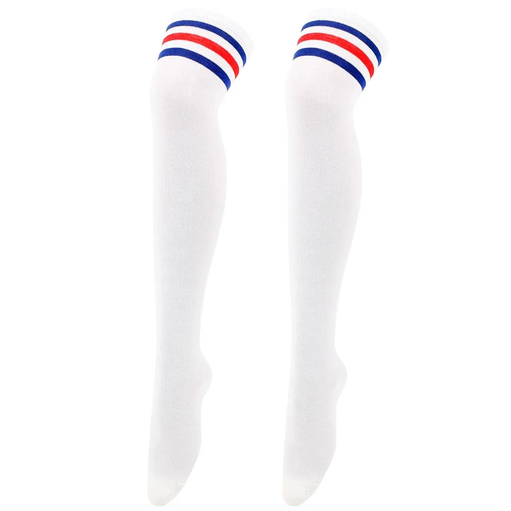 Ladies Girls Long Tube Socks Black White Striped Long Socks Women Sexy Over Knee Thigh High Socks Over The Knee Stockings