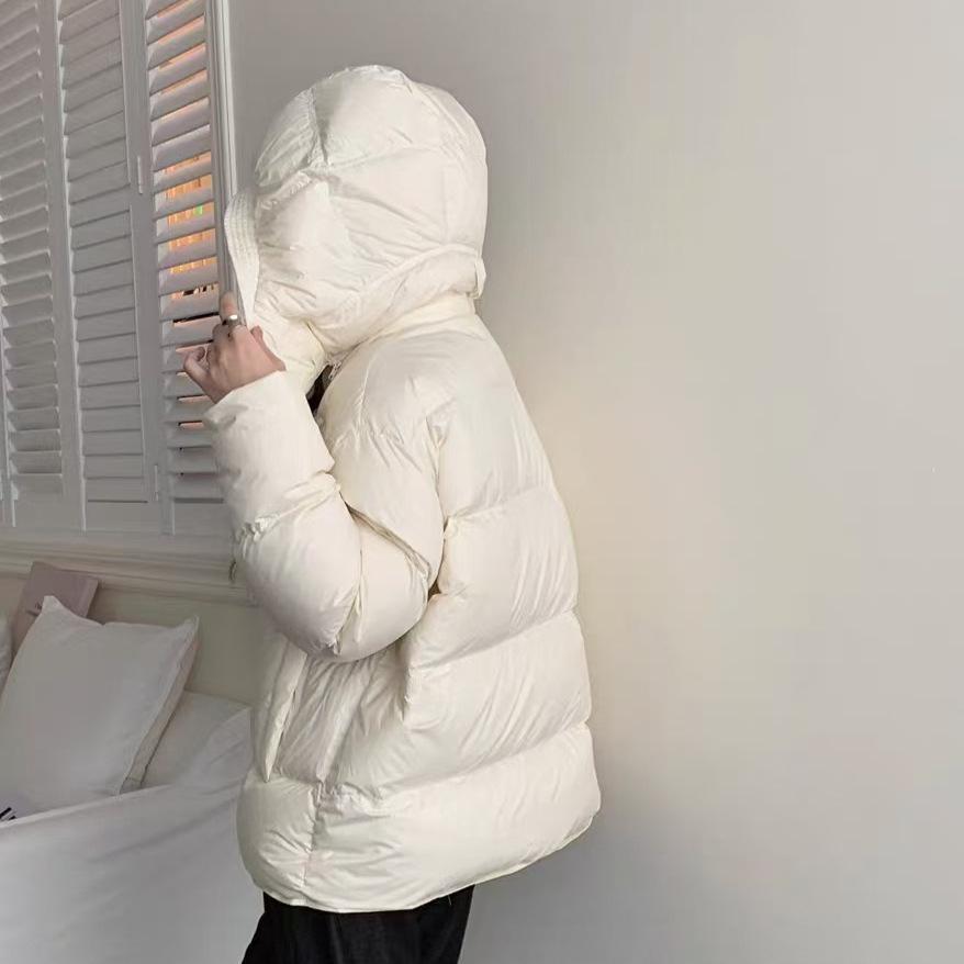 2024 Winter Down Jacket Women's Loose Fashion Thickened Short 90 White Duck Down Warm Jacket