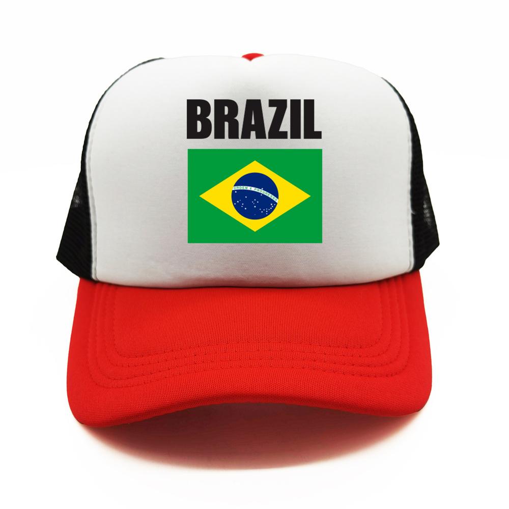 Brazil Flag Trucker Hat Adult Adjustable Mesh Net Country Fans Baseball Cap Unisex Women Hip Hop Dad Gift Hat