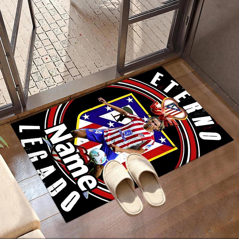 Custom Name Personalized Atletico Madrid Print Carpet, Versatile Home Decor Rug, for Playroom, Apartment, Balcony, Entryway, Hallway Gift