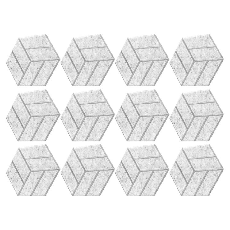Set of 12 Soundproof Foam Tiles Hexagonal Self Adhesive Wall Panel Polyester Soundproof Wall Panel Soundproof Foam Panel