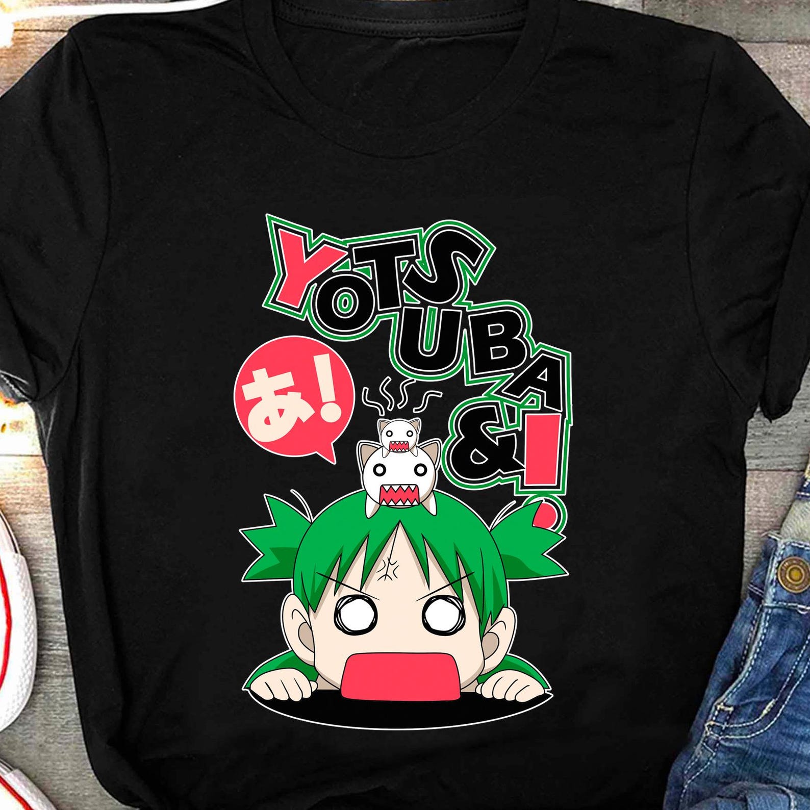 Yotsuba Shirt, Yotsubato Anime Shirts, Azumanga Daioh Manga Shirt, Harajuku Kawaii Japanese Tee 4XL