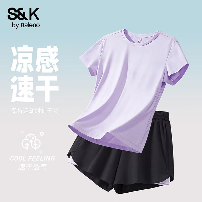 Baleno Women s S&K Quick-Dry Fitness & Running Two-Piece Set L