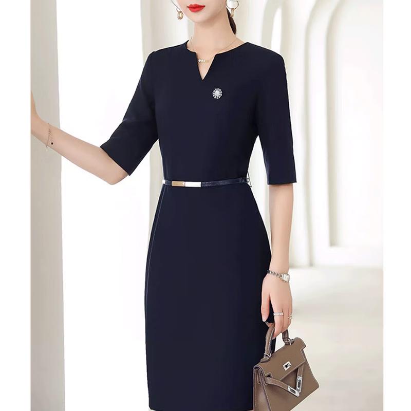 Vestido Formal Profesional de Manga Media para Mujer TLLOMAN