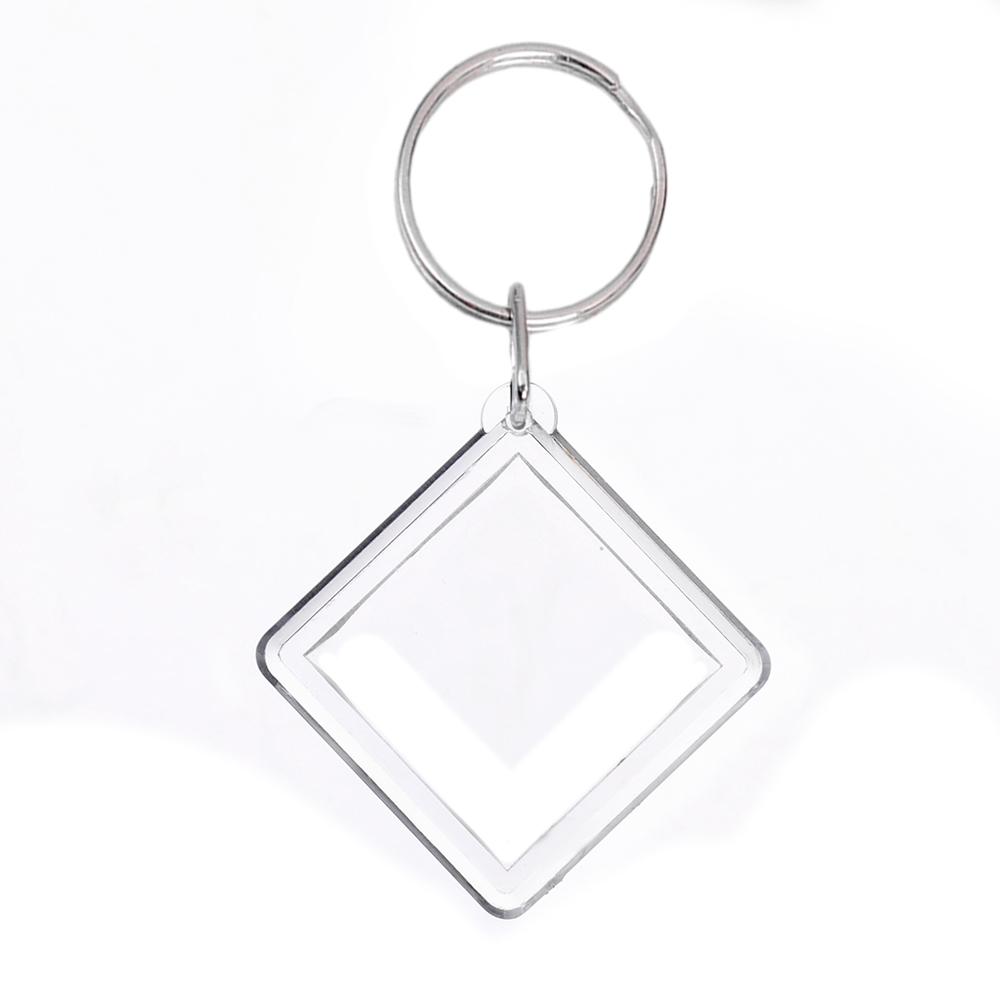 50pcs New Transparent Photo Frame Keychain Tassels Snap-In Custom Insert Photo Acrylic Blank Keyring Clear Blank Picture Pendant 1pcs