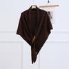 Solid Color Wool Blend Triangular Stole With Leather Clasp Warm Soft Scarf Wrap For Women Lady Winter Autumn Accessory