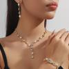 2026 Collana Orecchini Bracciale Anello in Strass di Cristallo alla Moda Set da Quattro Pezzi Accessori Gioielli Accessori Sposa