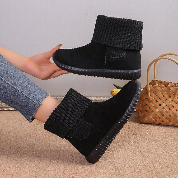 Snow Boots Winter Wool Mouth Piled Thickened Warm Student Flat Boots