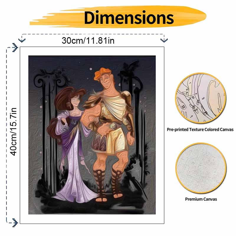 Disney Hercules Megara digital oil painting diy coloring handpainted filling home decoration art craft wall canvas gift 130 characters