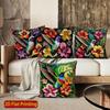 2D Tropical Hummingbird Floral Throw Pillow Covers Pattern Cushion Cover Suitable For Sofa Bedroom Car Pillow Cover