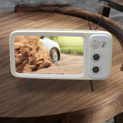 Držák na telefon Reproduktor Stojan Podpora Protiskluzový Přehrávač hudby Retro TV Držák na mobilní telefon
