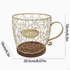 Coffee Cup Basket with Wooden Base Countertop Pod Holder Decorative for
