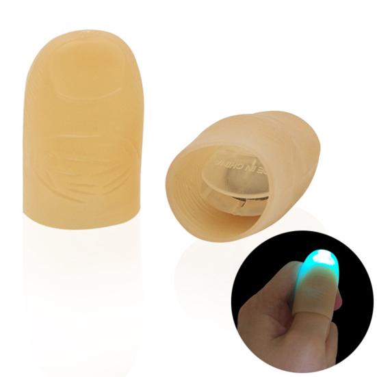 2Pcs LED Light up Finger Thumb Tips Kuso Prank Magic Party Trick Props Kids Toy
