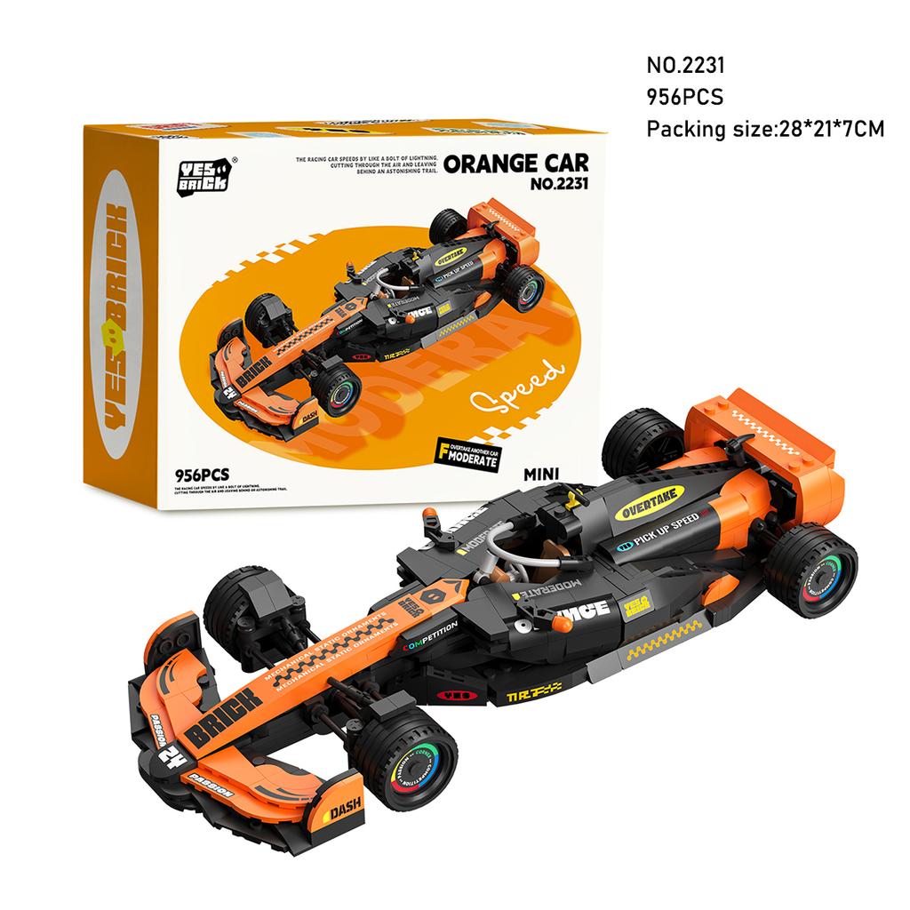 New Car F1 Vehicle Model Assembled Building Blocks Formula Sport Car Mini Bricks Game Boys Toys Collection Gifts Wall Decor