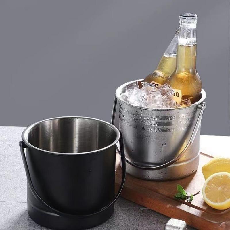 Camping Home Ice Bucket, Stainless Steel Ice Bucket, Ice Cube Bucket, Champagne Bucket, Red Wine Chilled Bucket for Use